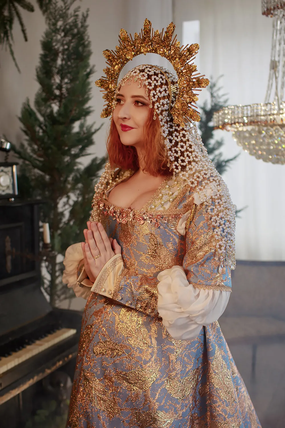Renaissance Elegance Gown, Italian 16th Century-Inspired Corset Dress