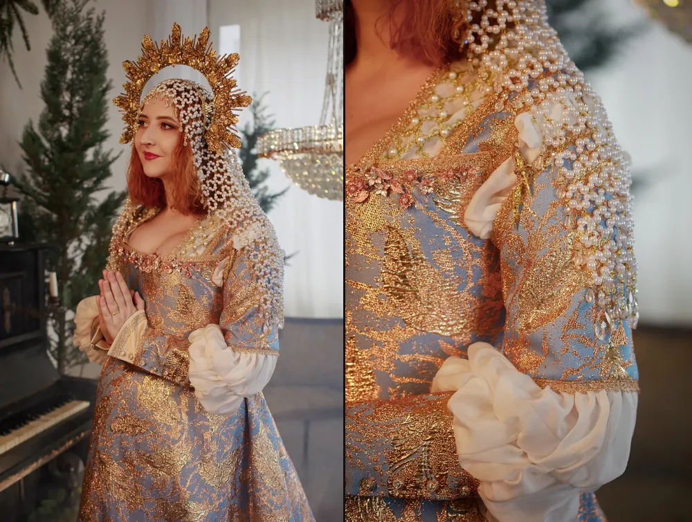 Renaissance Elegance Gown, Italian 16th Century-Inspired Corset Dress