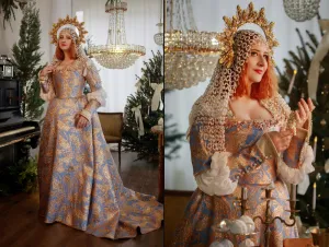 Renaissance Elegance Gown, Italian 16th Century-Inspired Corset Dress