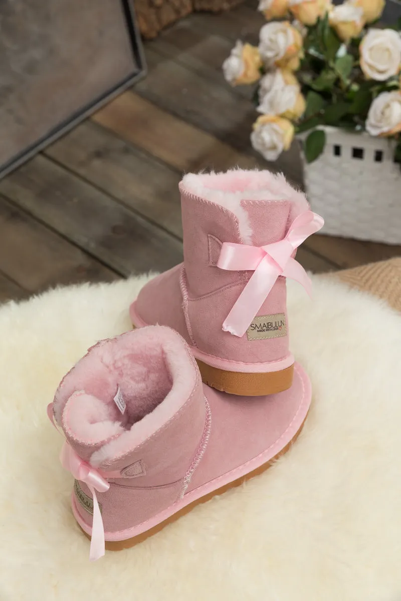 Ribbon Bow-Back Ultra Mini Boots