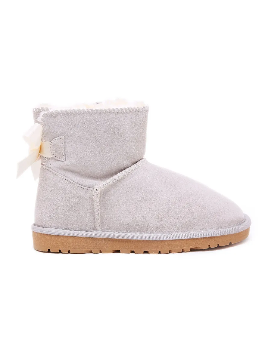 Ribbon Bow-Back Ultra Mini Boots