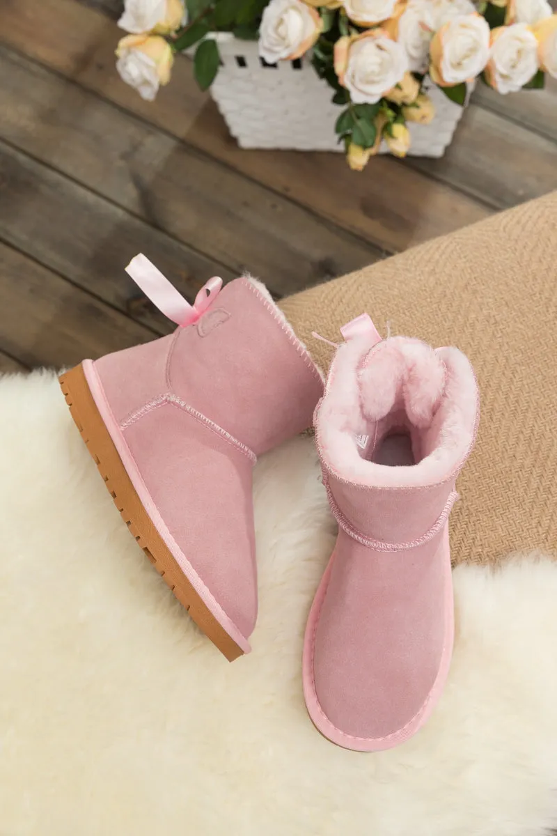 Ribbon Bow-Back Ultra Mini Boots