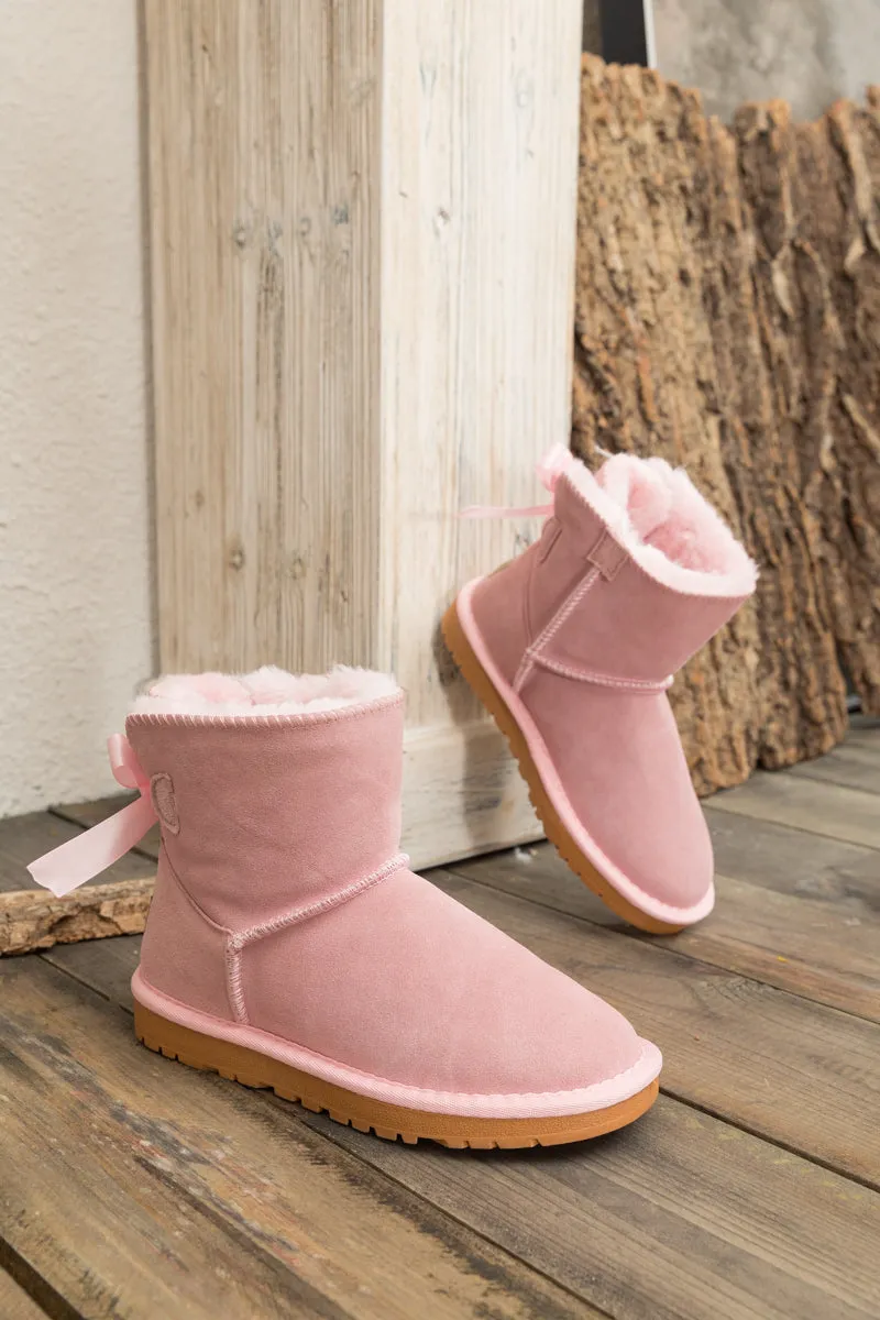 Ribbon Bow-Back Ultra Mini Boots