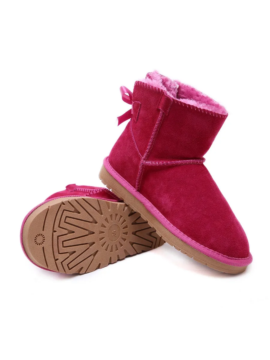 Ribbon Bow-Back Ultra Mini Boots