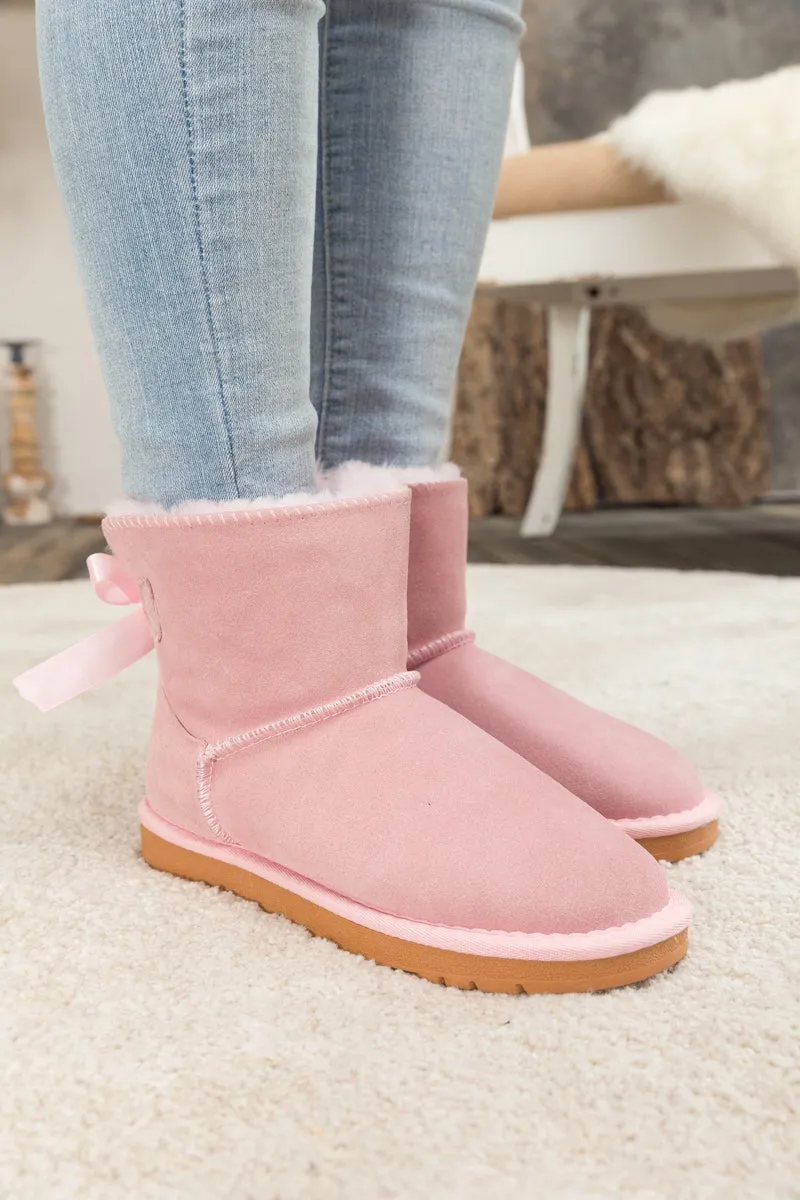Ribbon Bow-Back Ultra Mini Boots
