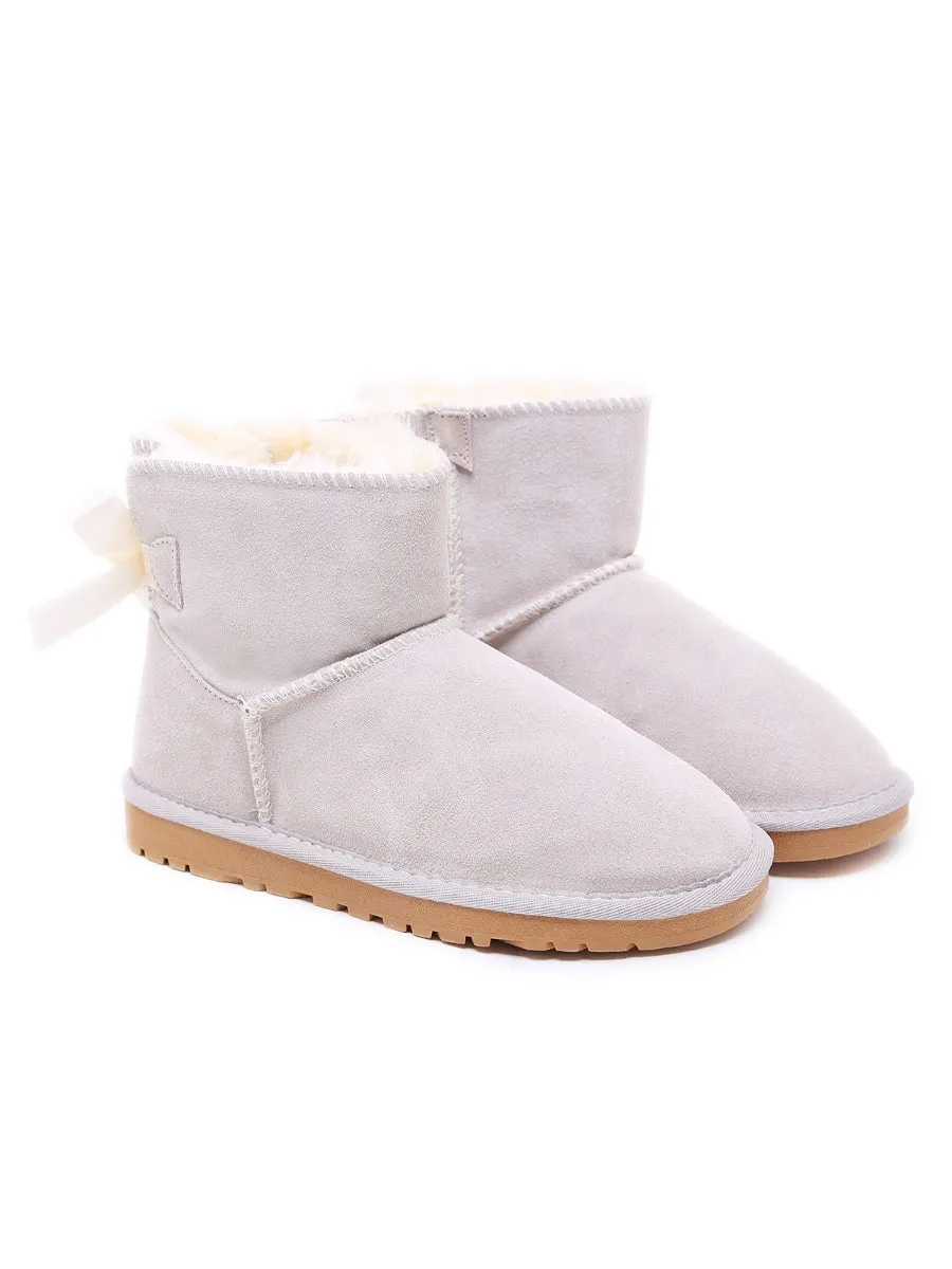 Ribbon Bow-Back Ultra Mini Boots