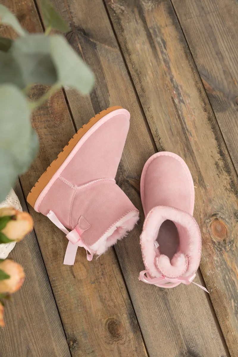 Ribbon Bow-Back Ultra Mini Boots