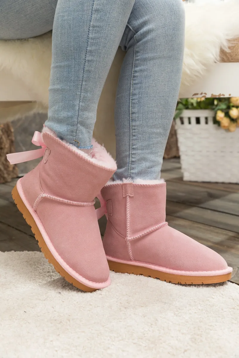 Ribbon Bow-Back Ultra Mini Boots