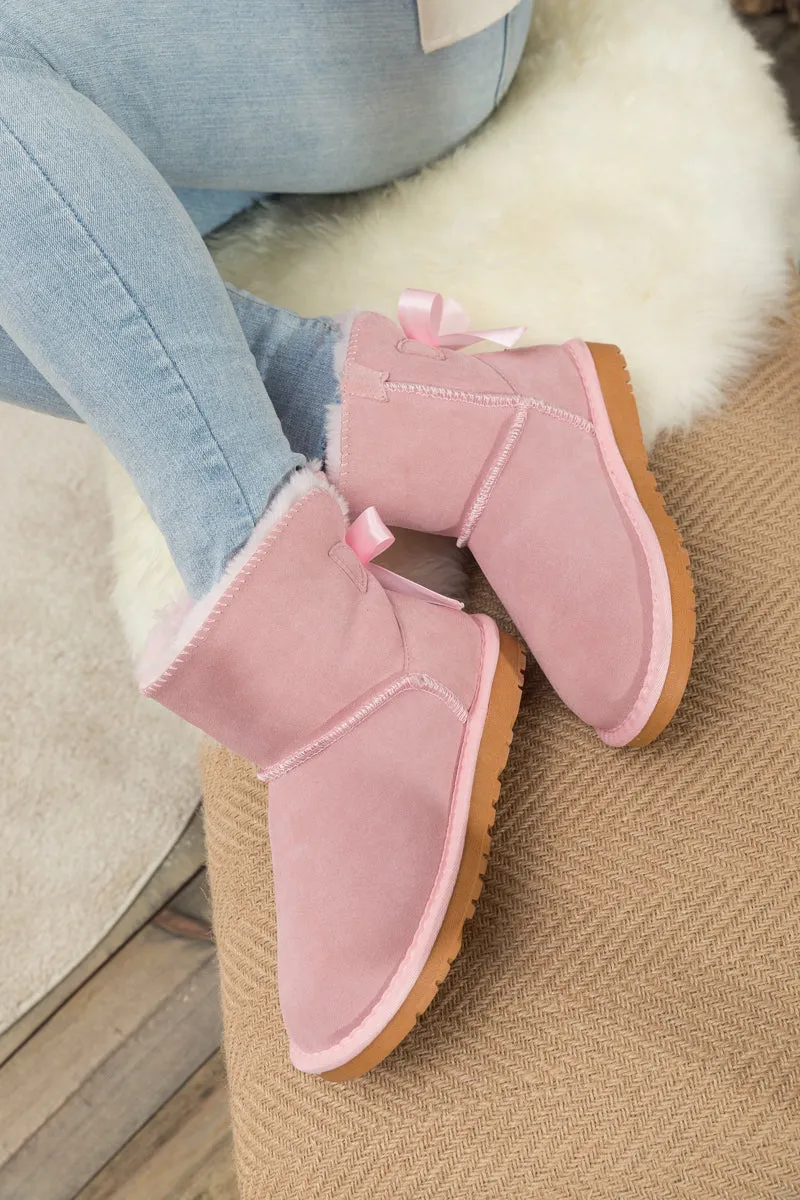 Ribbon Bow-Back Ultra Mini Boots