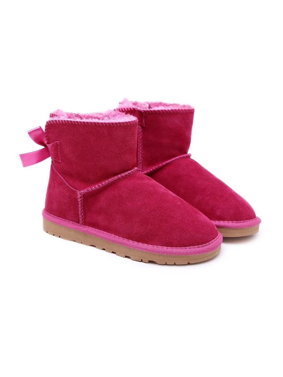 Ribbon Bow-Back Ultra Mini Boots