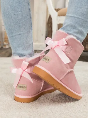 Ribbon Bow-Back Ultra Mini Boots