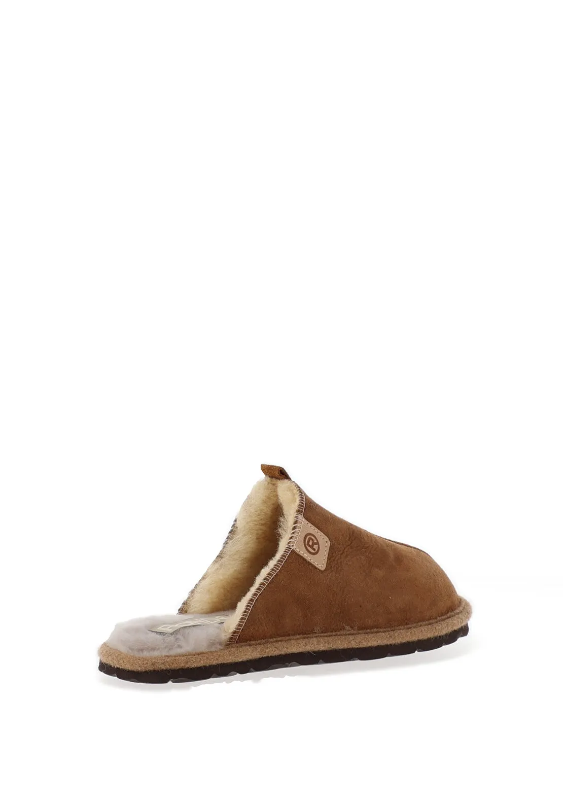 Rohde Womens Suede Fleece Lined Slippers, Tan