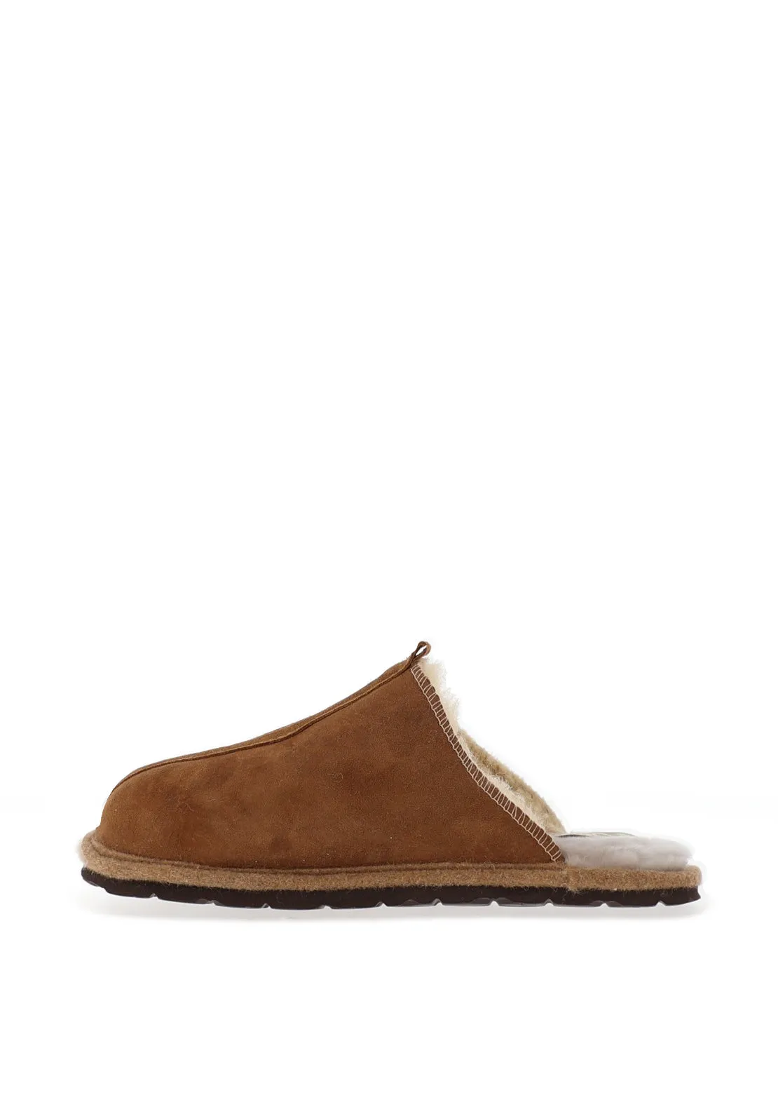 Rohde Womens Suede Fleece Lined Slippers, Tan