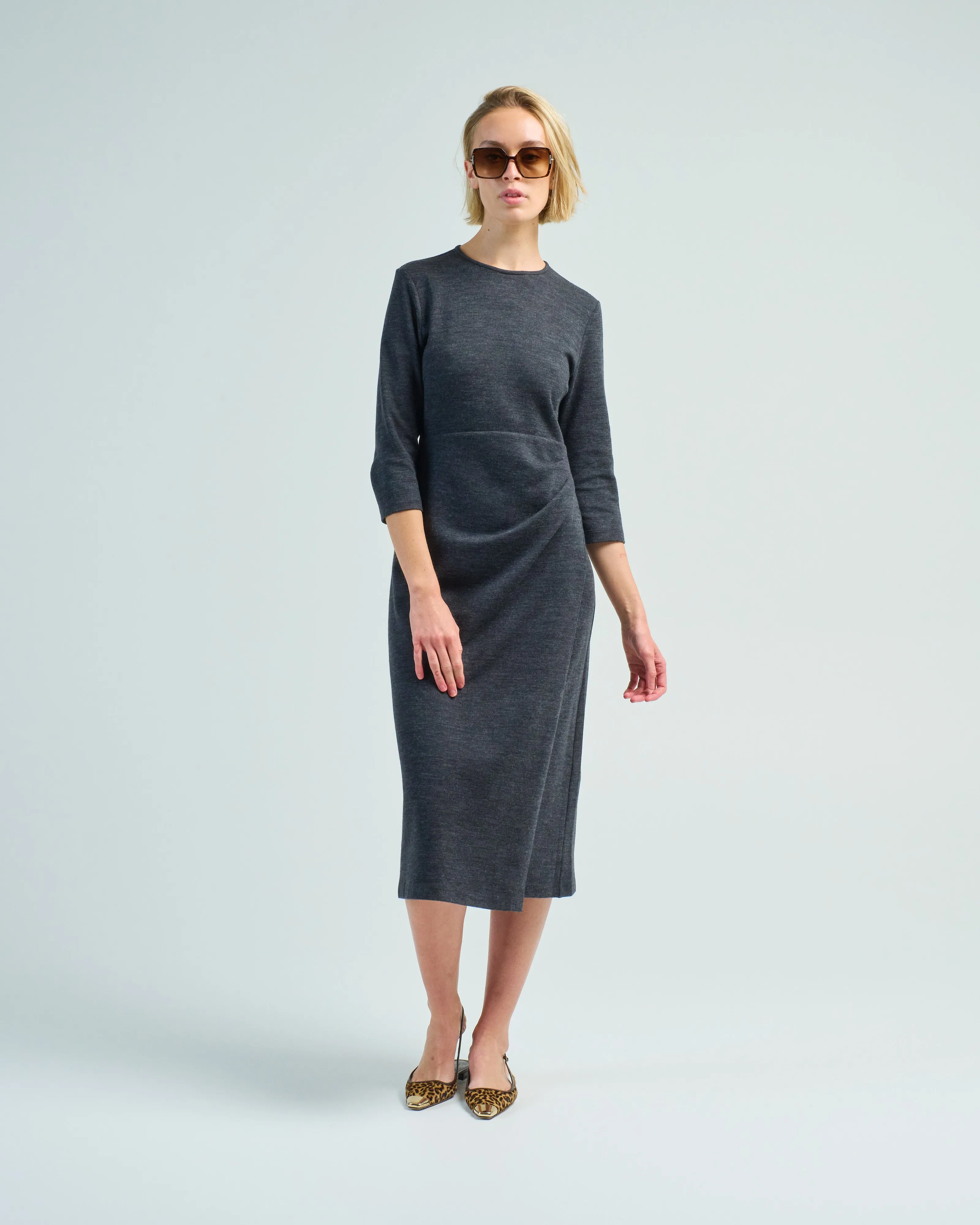 round neck long dress