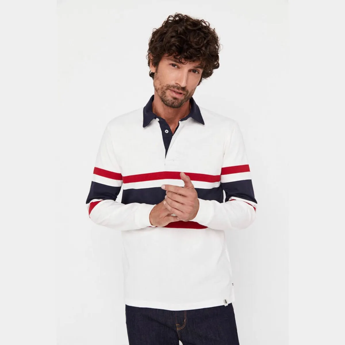 Rugby Full Sleeves Polo Shirt - White