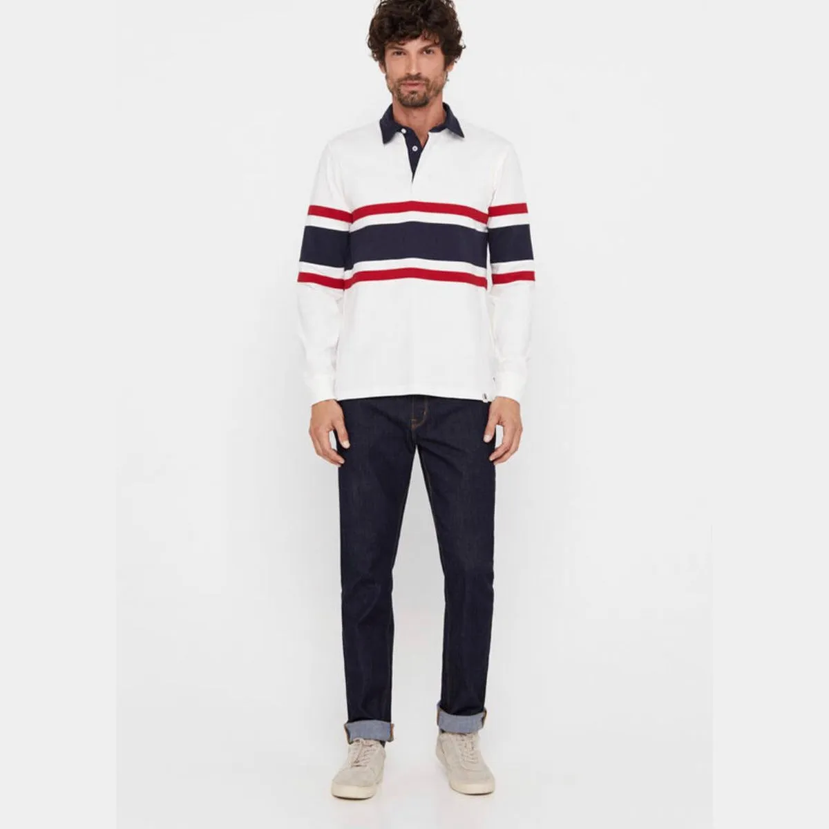 Rugby Full Sleeves Polo Shirt - White
