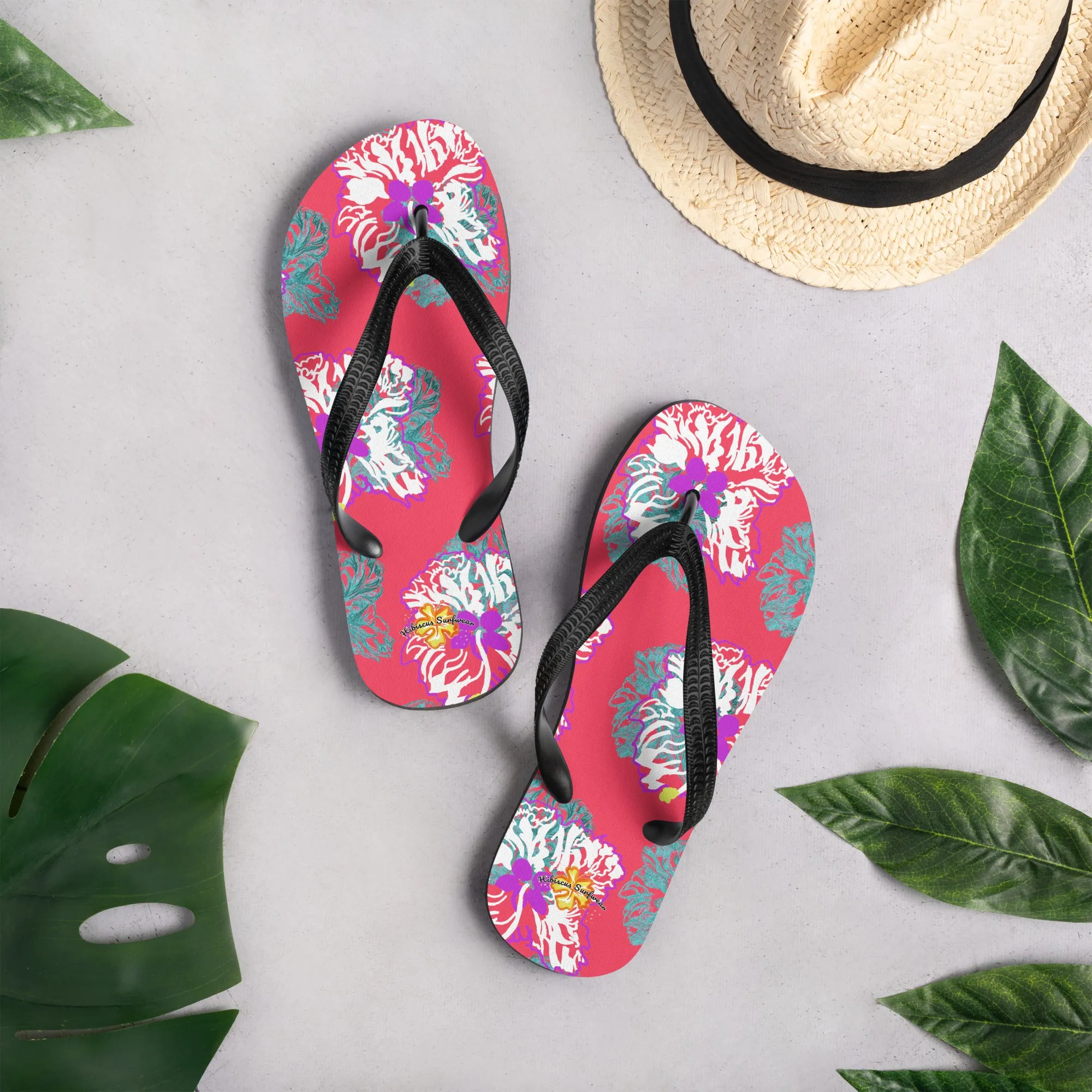 Santa Teresa radical red - Hibiscus Surfwear - Ethical Womens Flip-Flops