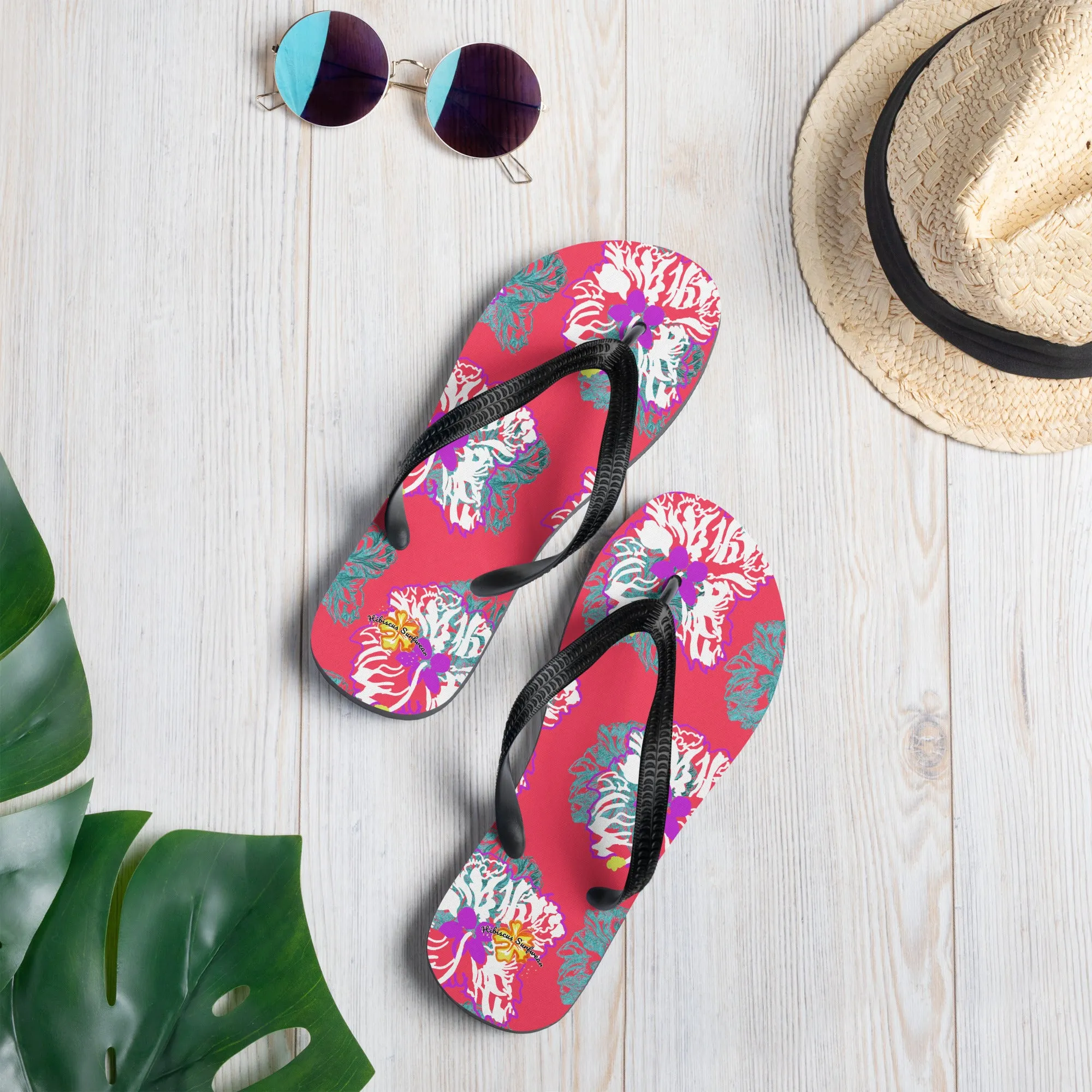 Santa Teresa radical red - Hibiscus Surfwear - Ethical Womens Flip-Flops
