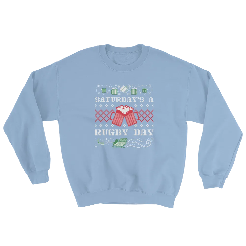 Saturday's a Rugby Day Ugly Christmas Sweatshirt