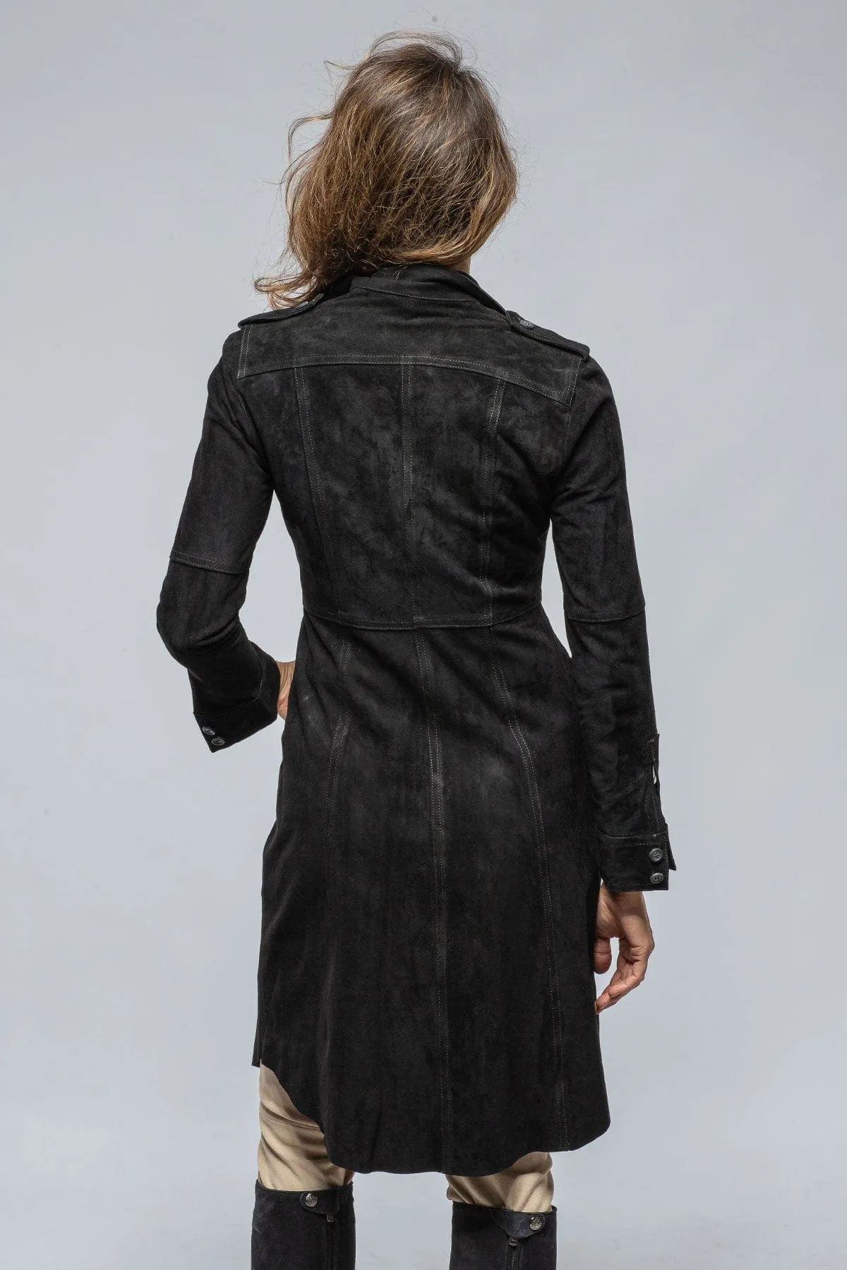 Savannah Long Leather Shirt/Dress in Black