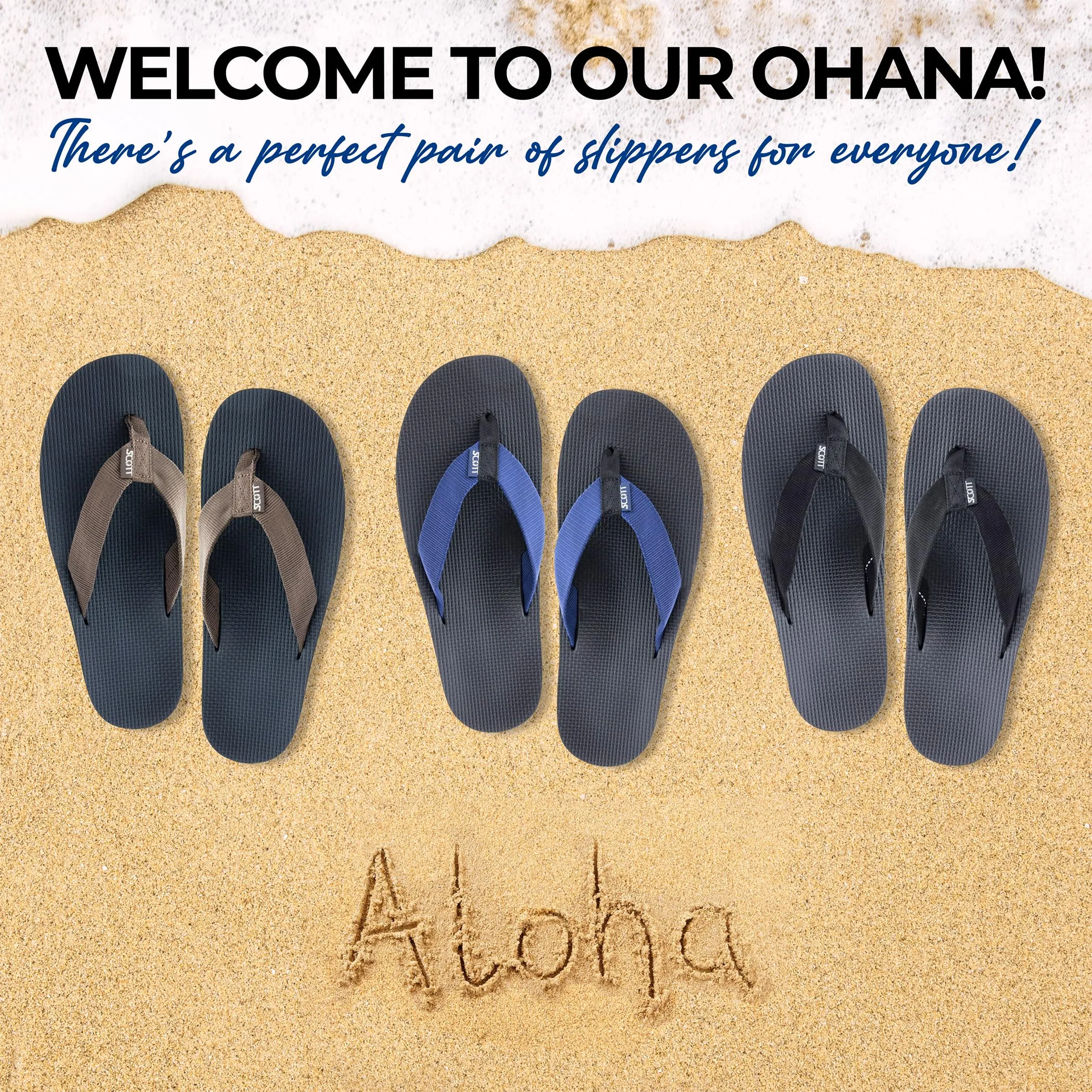 Scott Hawaii Makaha Flip Flop | Custom Molded Outsole with Arch Support | Podiatrist Recommended
