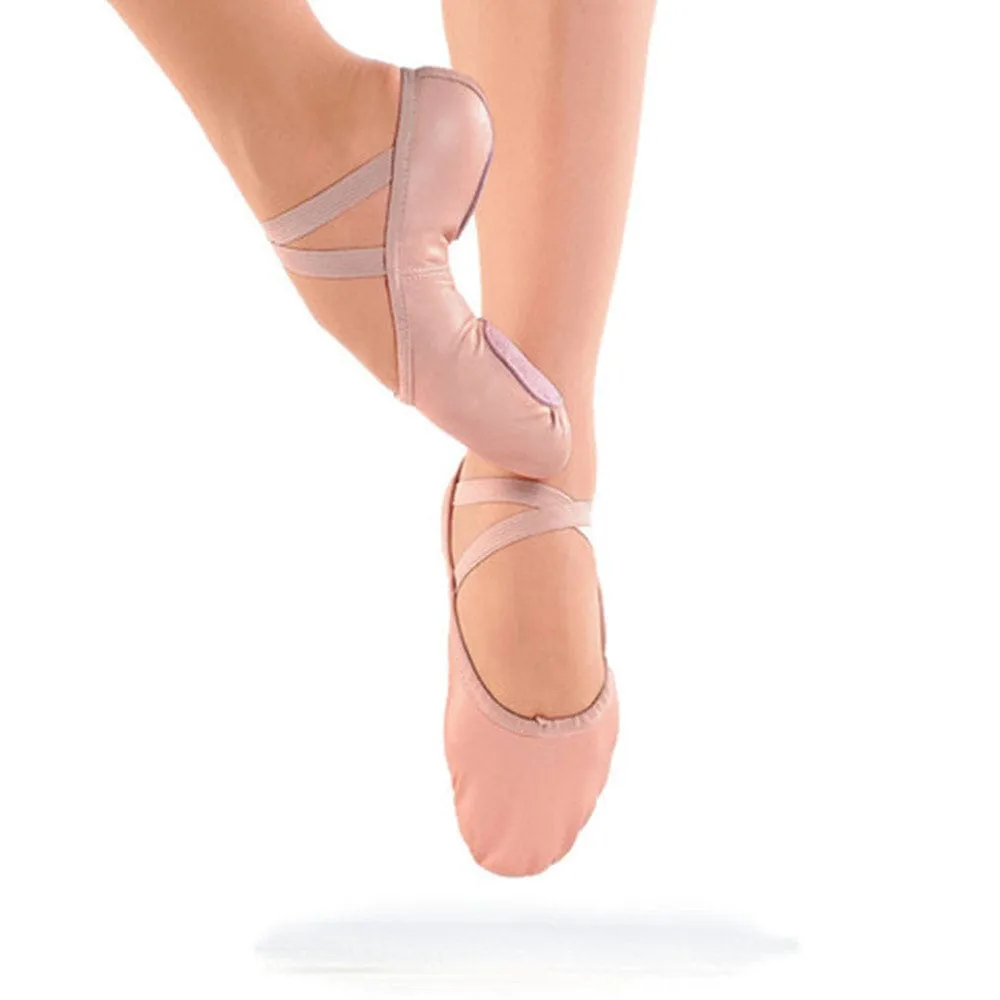 SD10 Leather Split-Sole Ballet Slippers in Pink