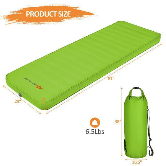 Self Inflating Folding Camping Sleeping Mattress with Carrying Bag-Blue