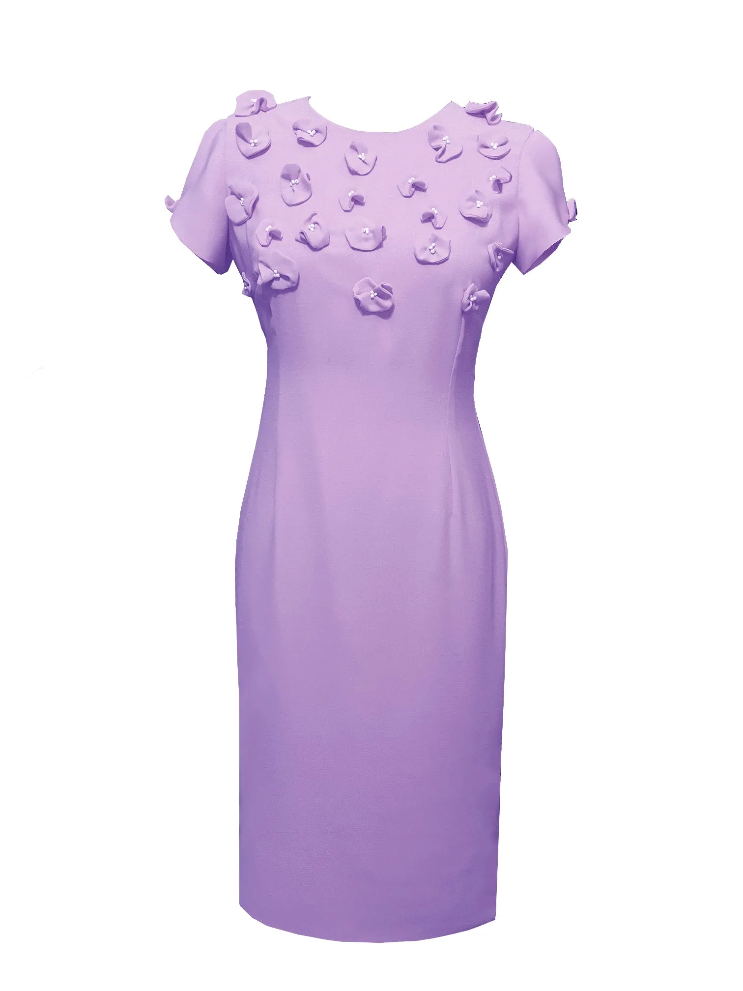 Sicily Sheath Dress with Floral Appliques