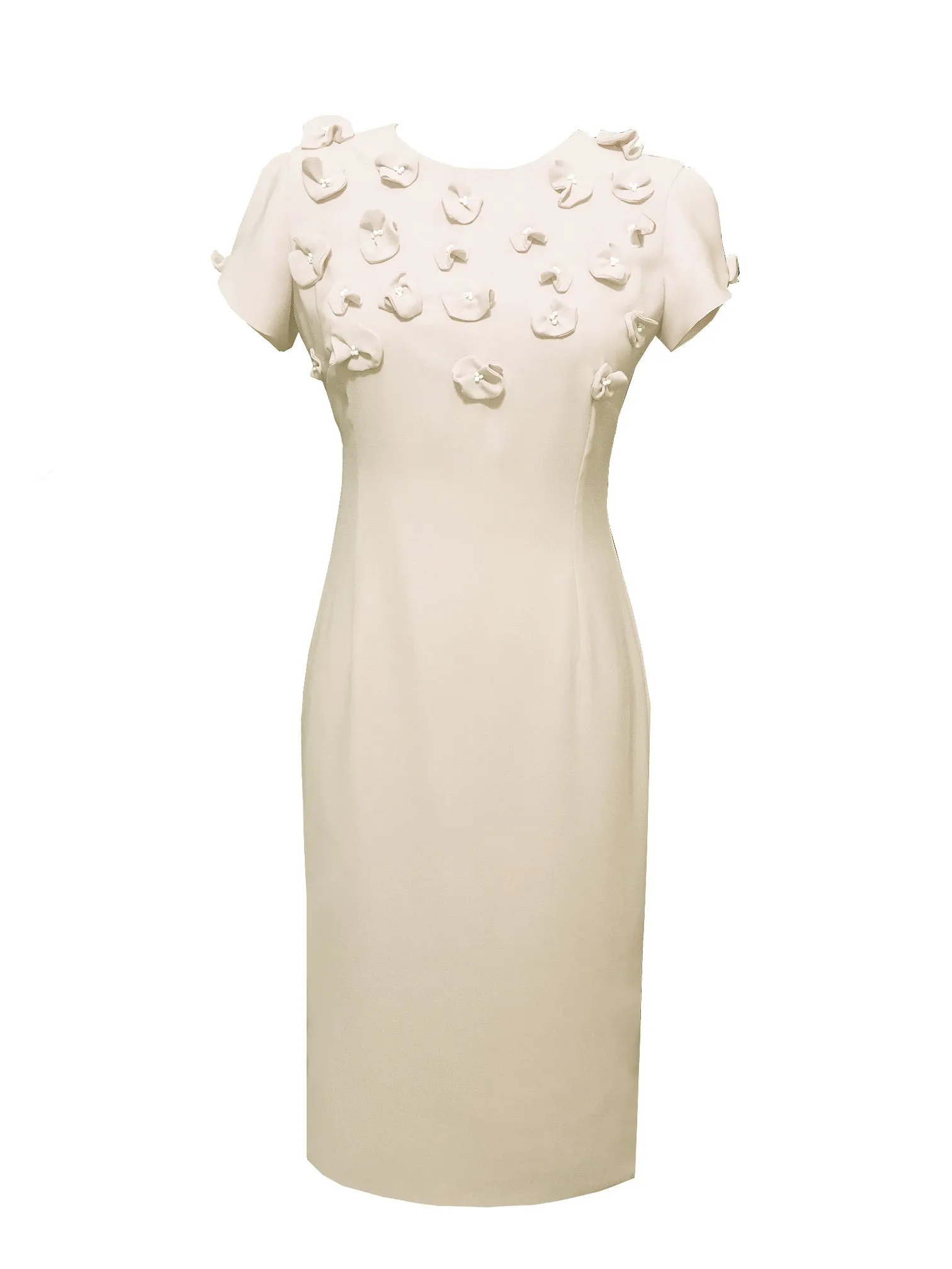 Sicily Sheath Dress with Floral Appliques