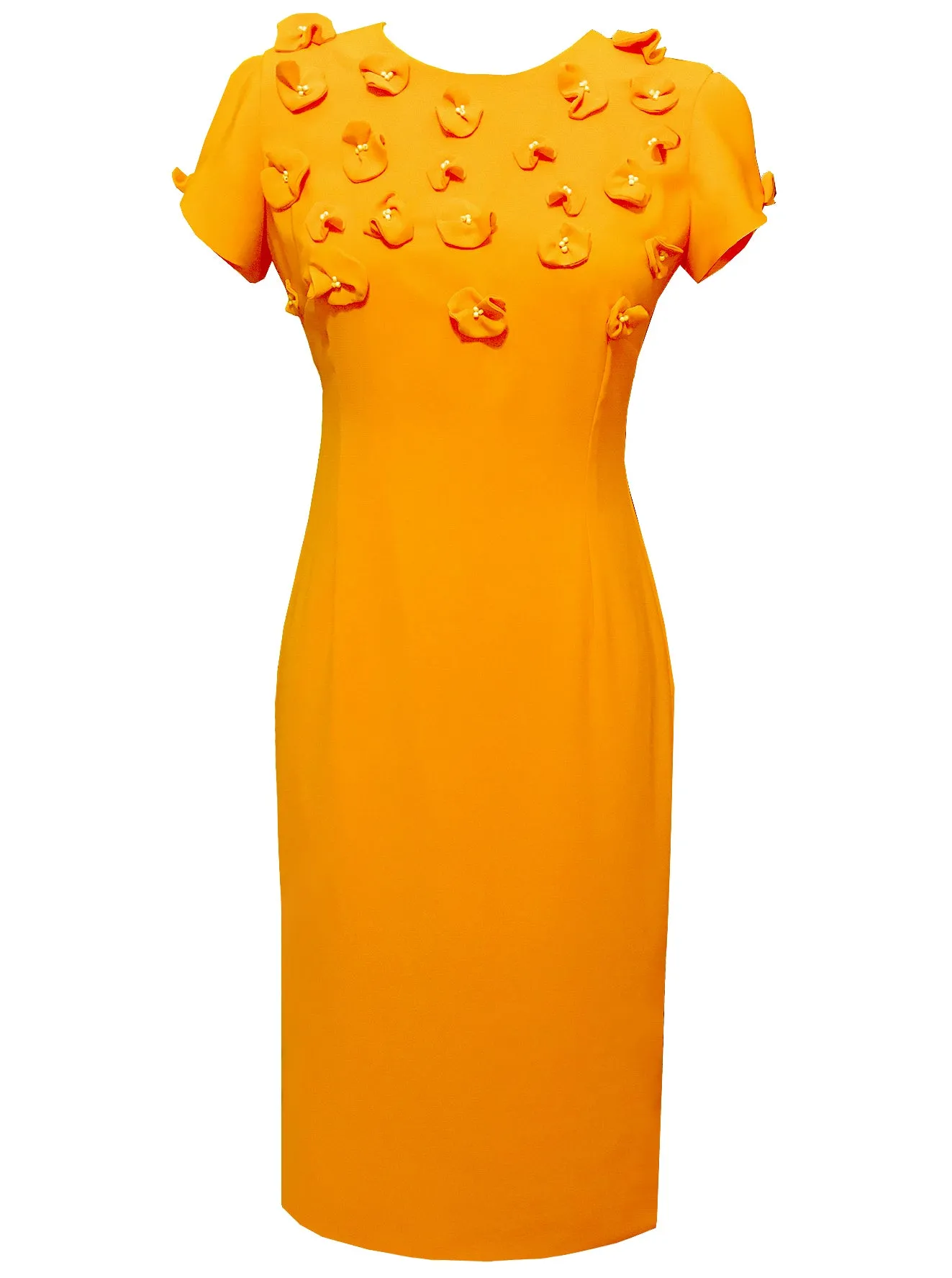 Sicily Sheath Dress with Floral Appliques
