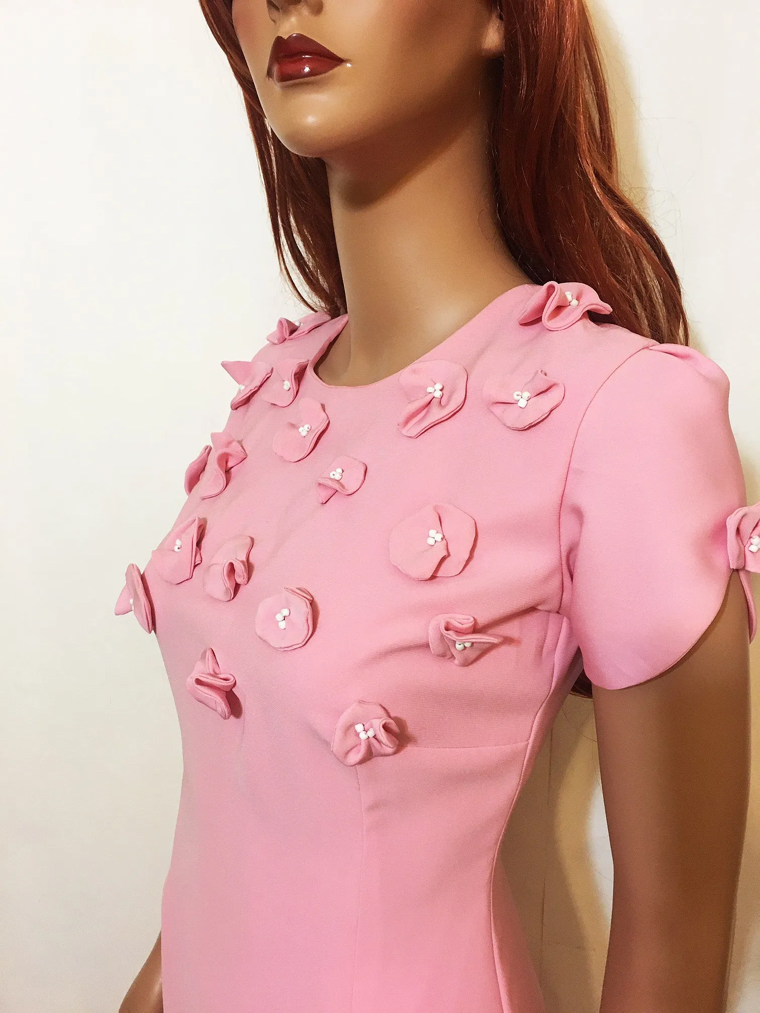 Sicily Sheath Dress with Floral Appliques