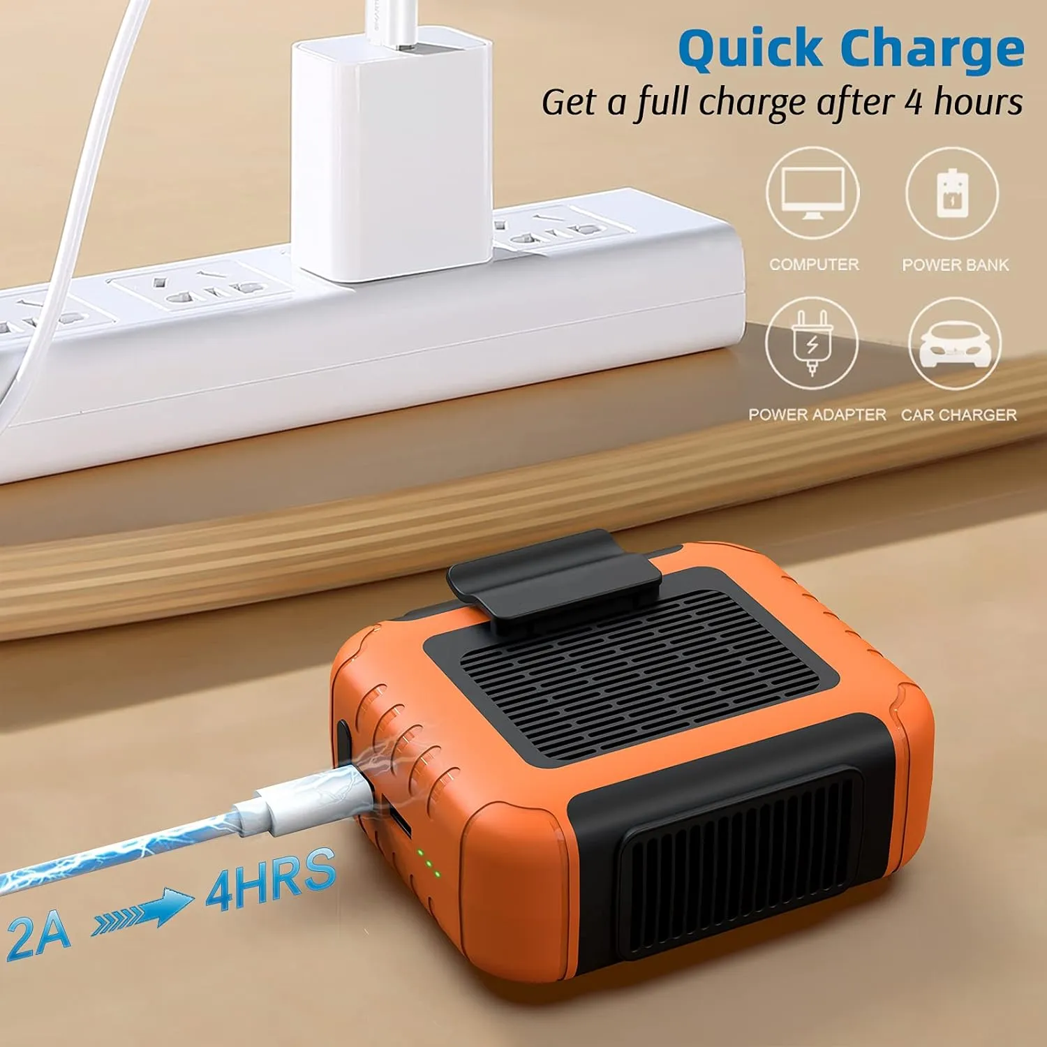 SilverCrate ™ Portable Anti-Sweat Air Cooler Waist Fan - 6000mAh - 23HR Battery, 6200RPM, 3 Speeds, PowerBank