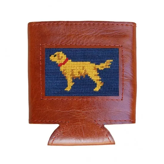 SMATHERS & BRANSON GOLDEN RETRIEVER NEEDLEPOINT CAN COOLER