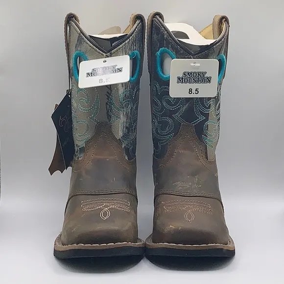 Smoky Mountain Boots, Kids 8.5, Sedona, Brown Camo/Blue  NEW