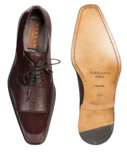 Soka Calfskin/Deerskin Burgundy By Mezlan Made In Spain Brand