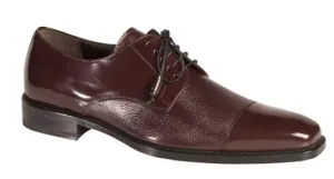 Soka Calfskin/Deerskin Burgundy By Mezlan Made In Spain Brand