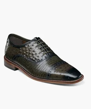 Stacy Adams Rodano Leather Cap Toe Oxford Dress Shoe - Olive