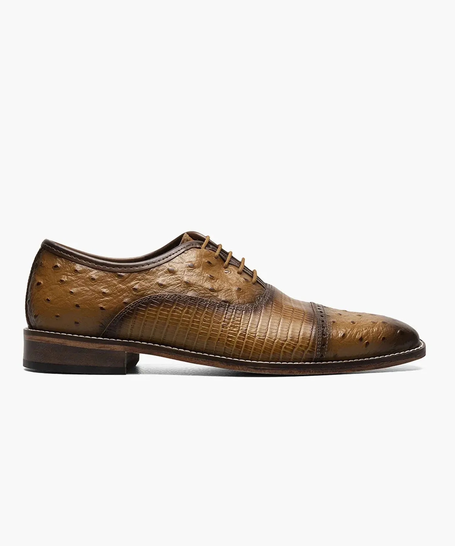 Stacy Adams Rodano Leather Cap Toe Oxford Dress Shoe - Tan