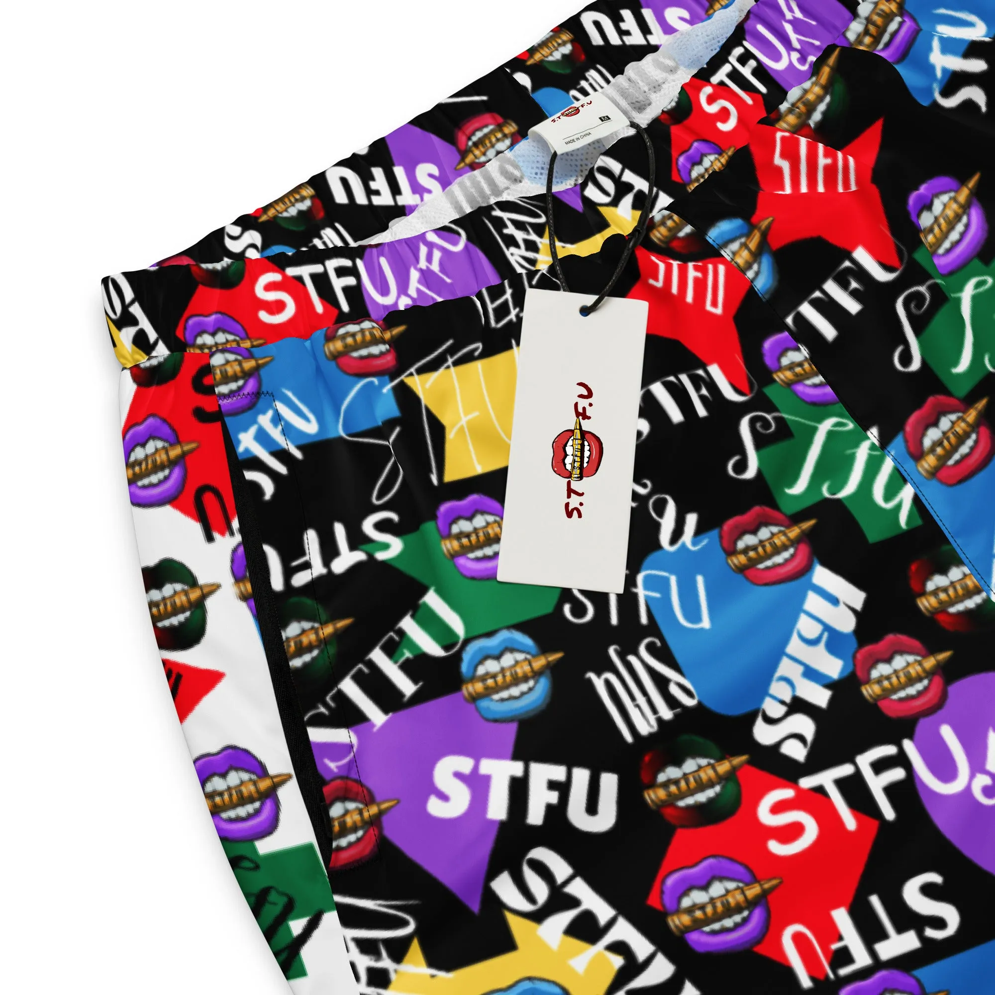 STFU Logos and Colors Unisex Track Pants - Black/White