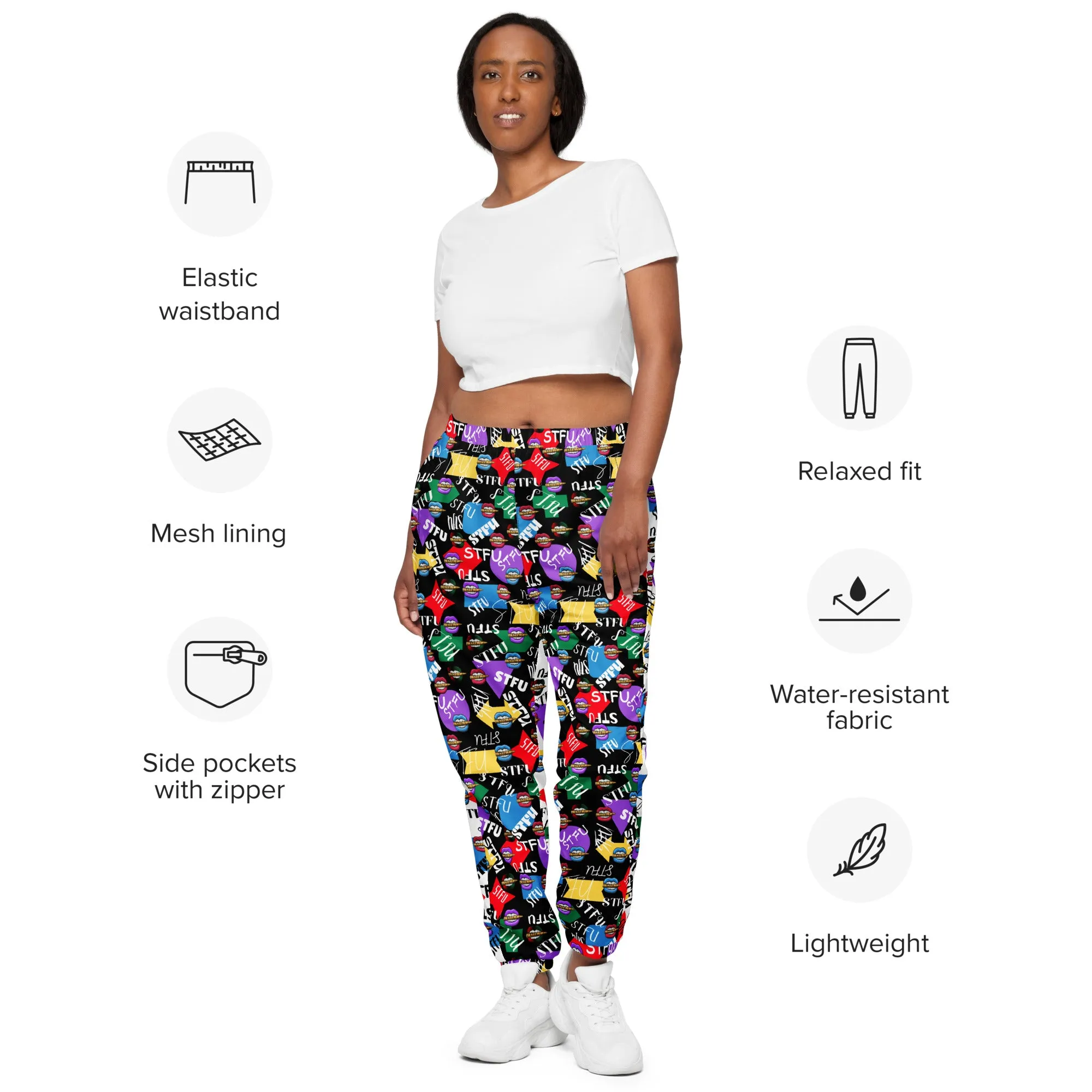 STFU Logos and Colors Unisex Track Pants - Black/White