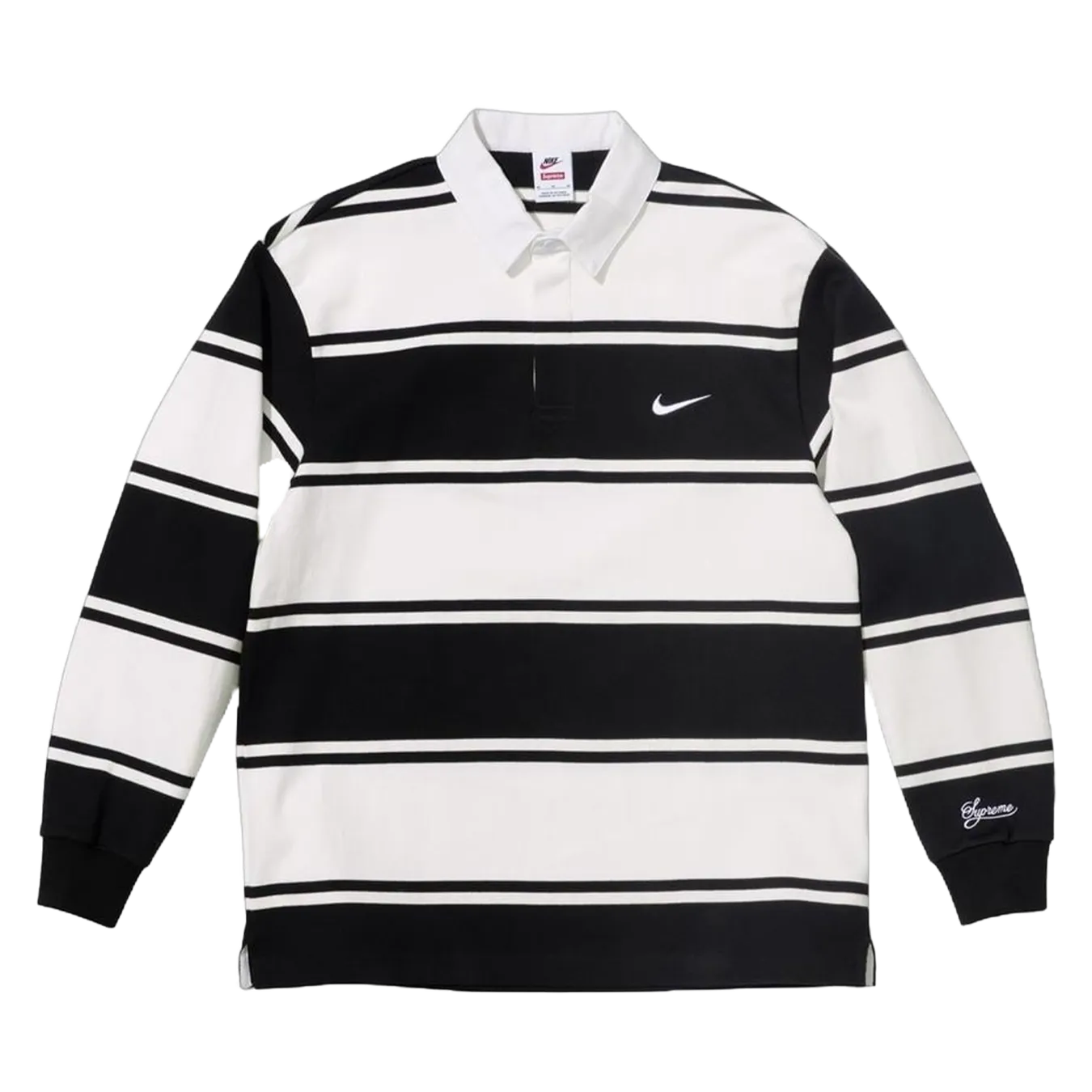 Supreme x Nike Stripe Rugby 'Black White'