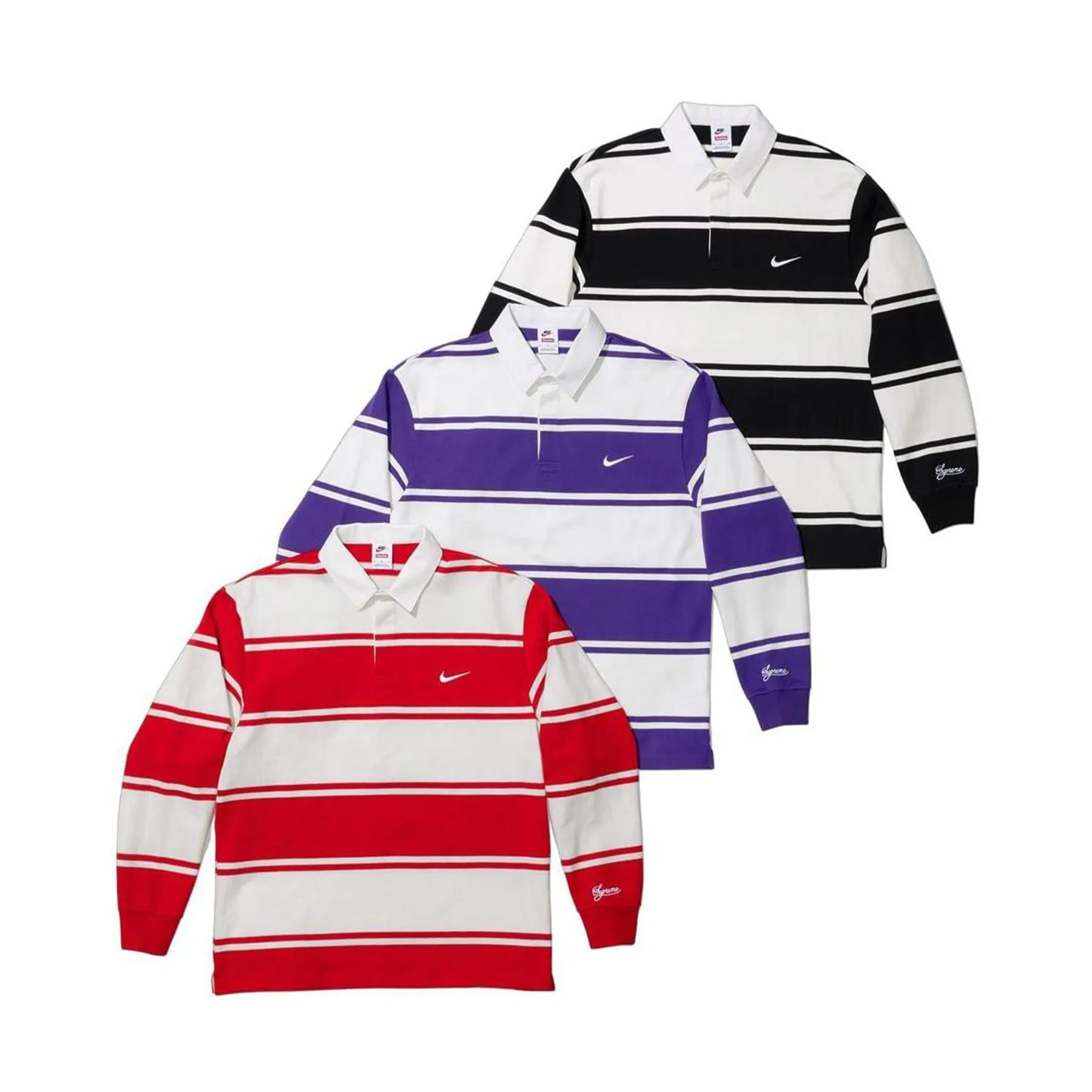 Supreme x Nike Stripe Rugby 'Black White'
