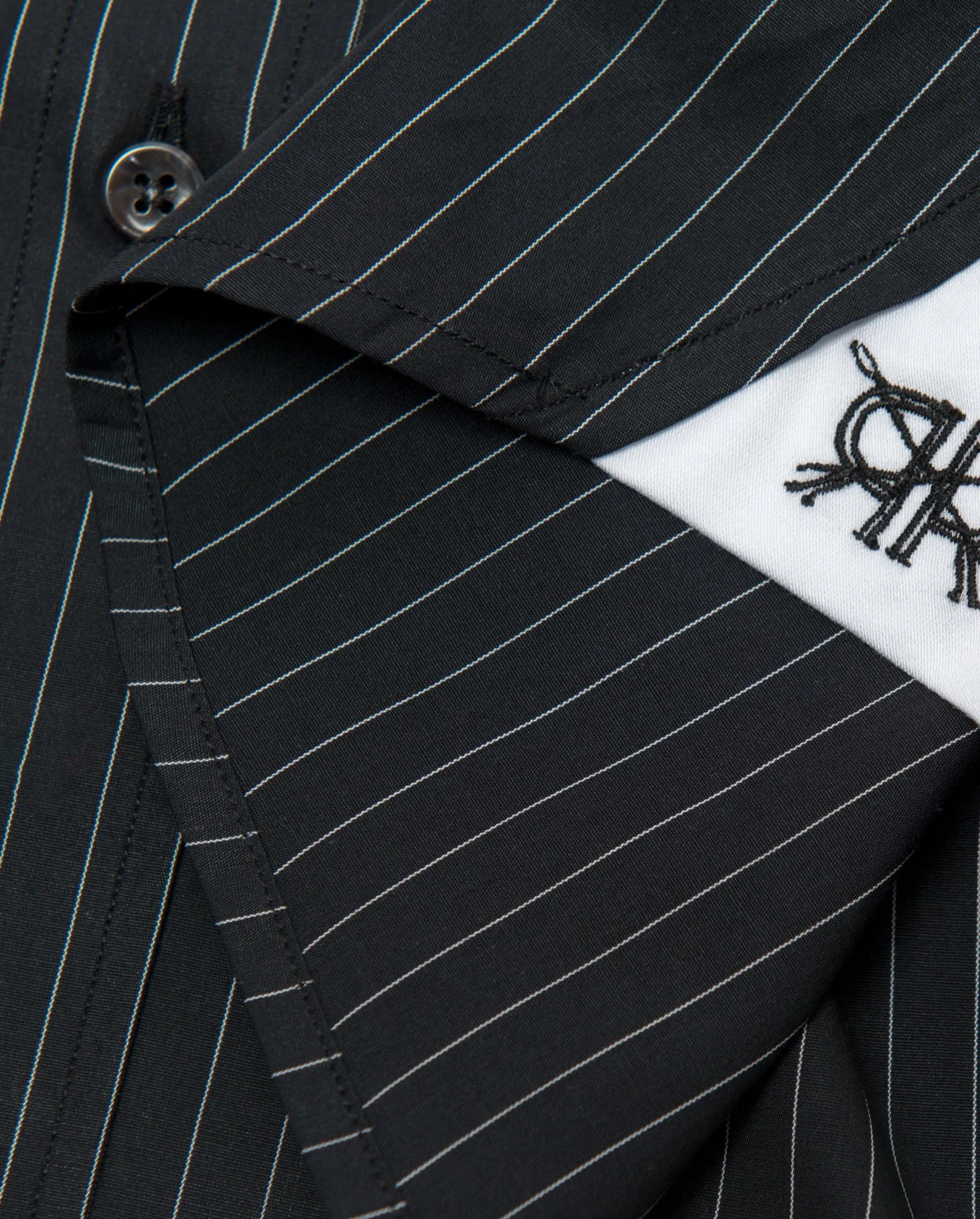 Tailored - Black with White Pinstripe