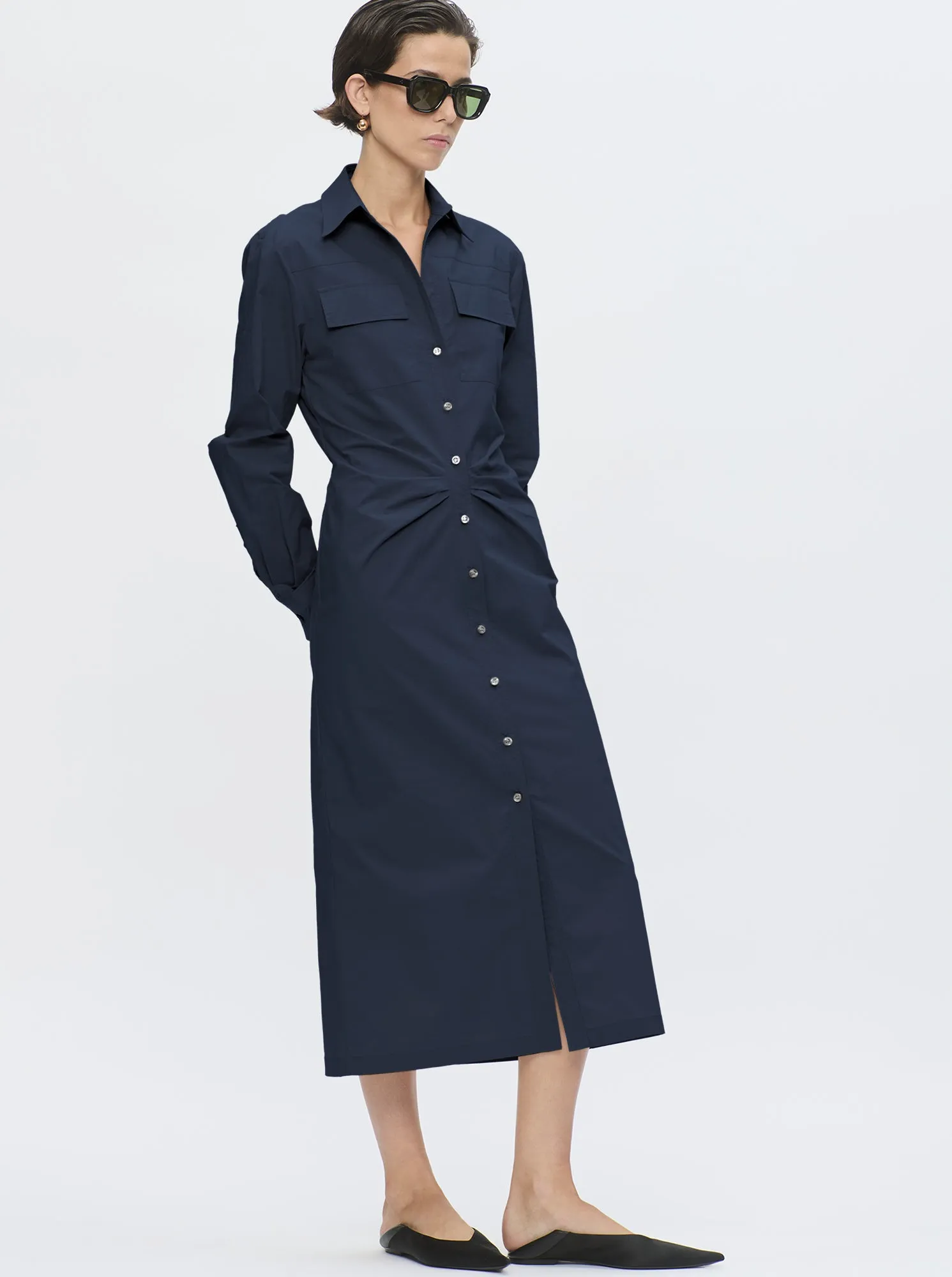 TANGIERS Long shirt dress Navy