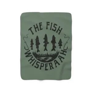 The Fish Whisperaah Sherpa Fleece Blanket - Green