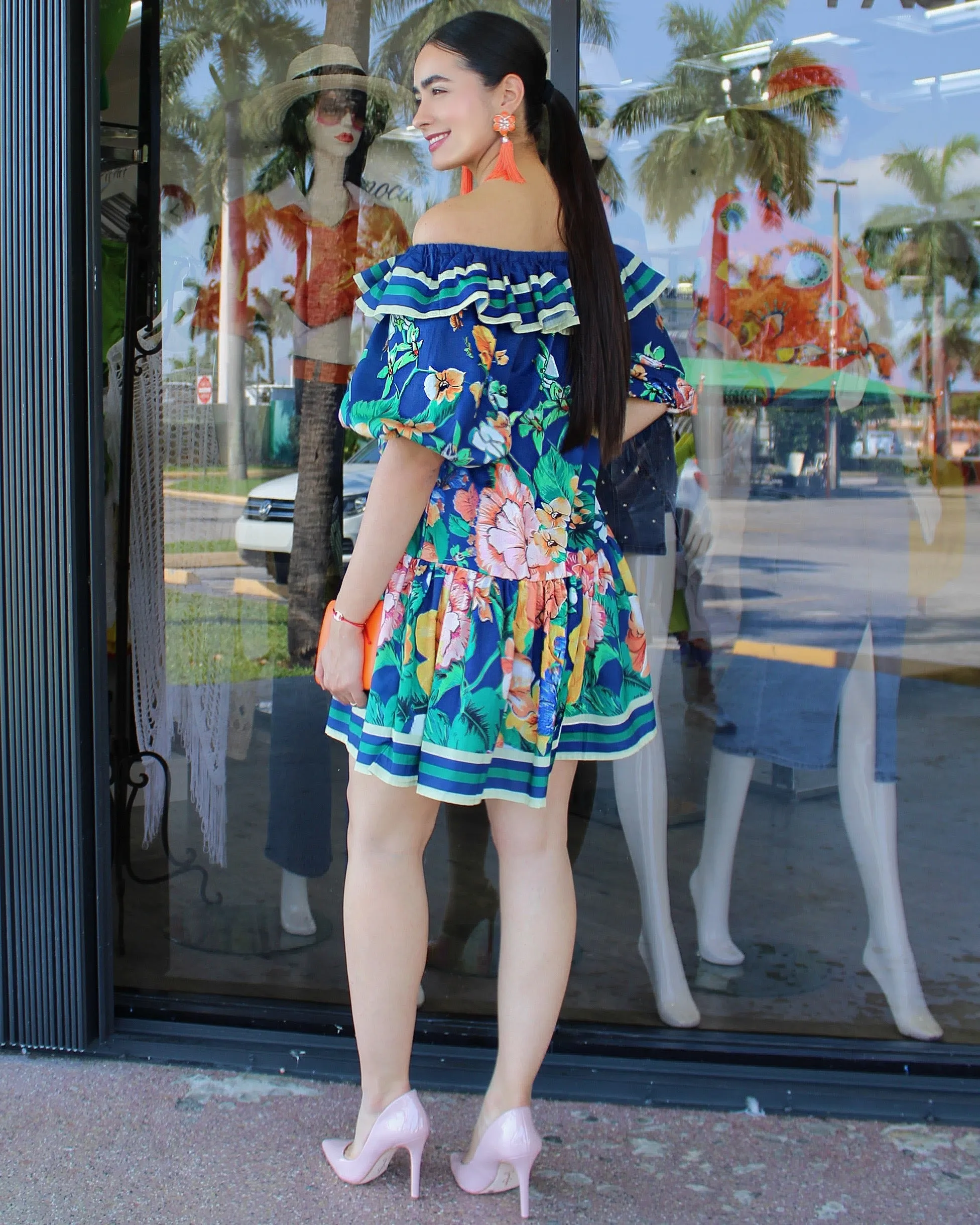 Totally In Control Floral Cancan Dress Multicolor