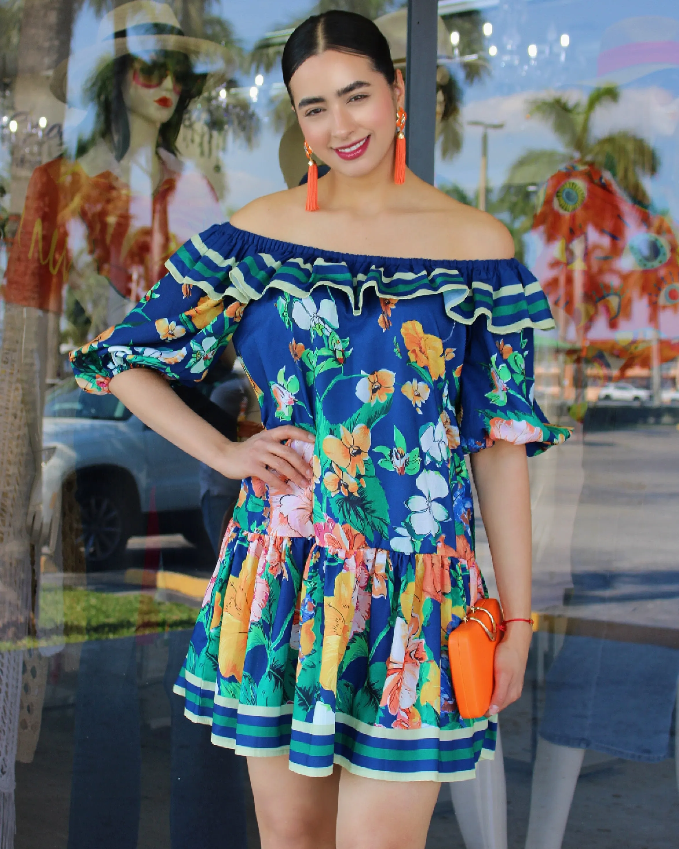 Totally In Control Floral Cancan Dress Multicolor