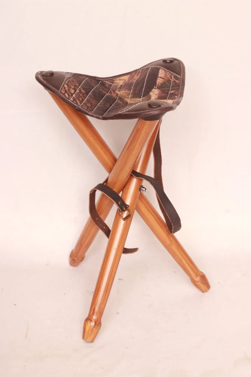 Tripod Cordura Hunting Stool With Solid Wooden Legs
