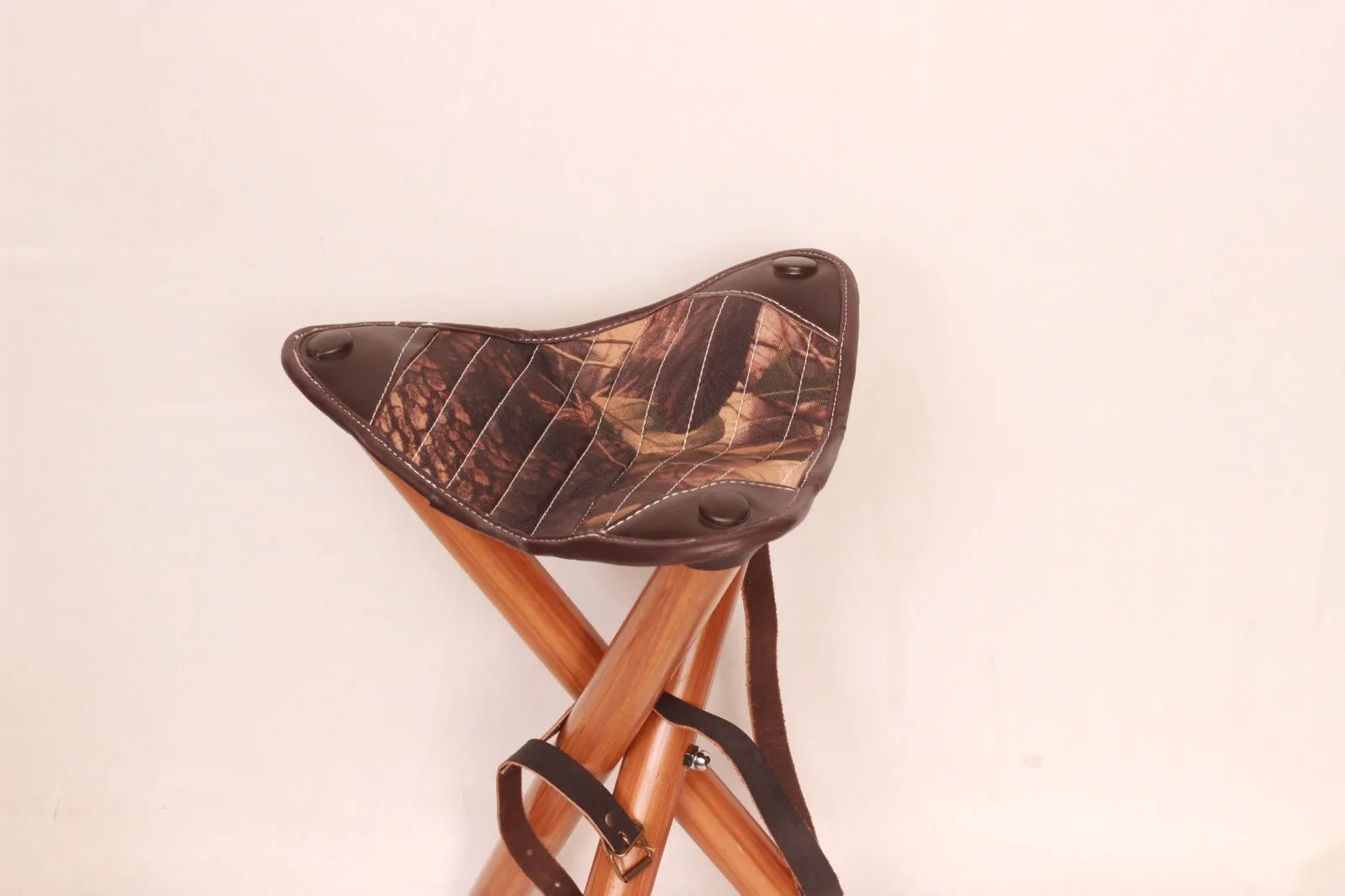 Tripod Cordura Hunting Stool With Solid Wooden Legs
