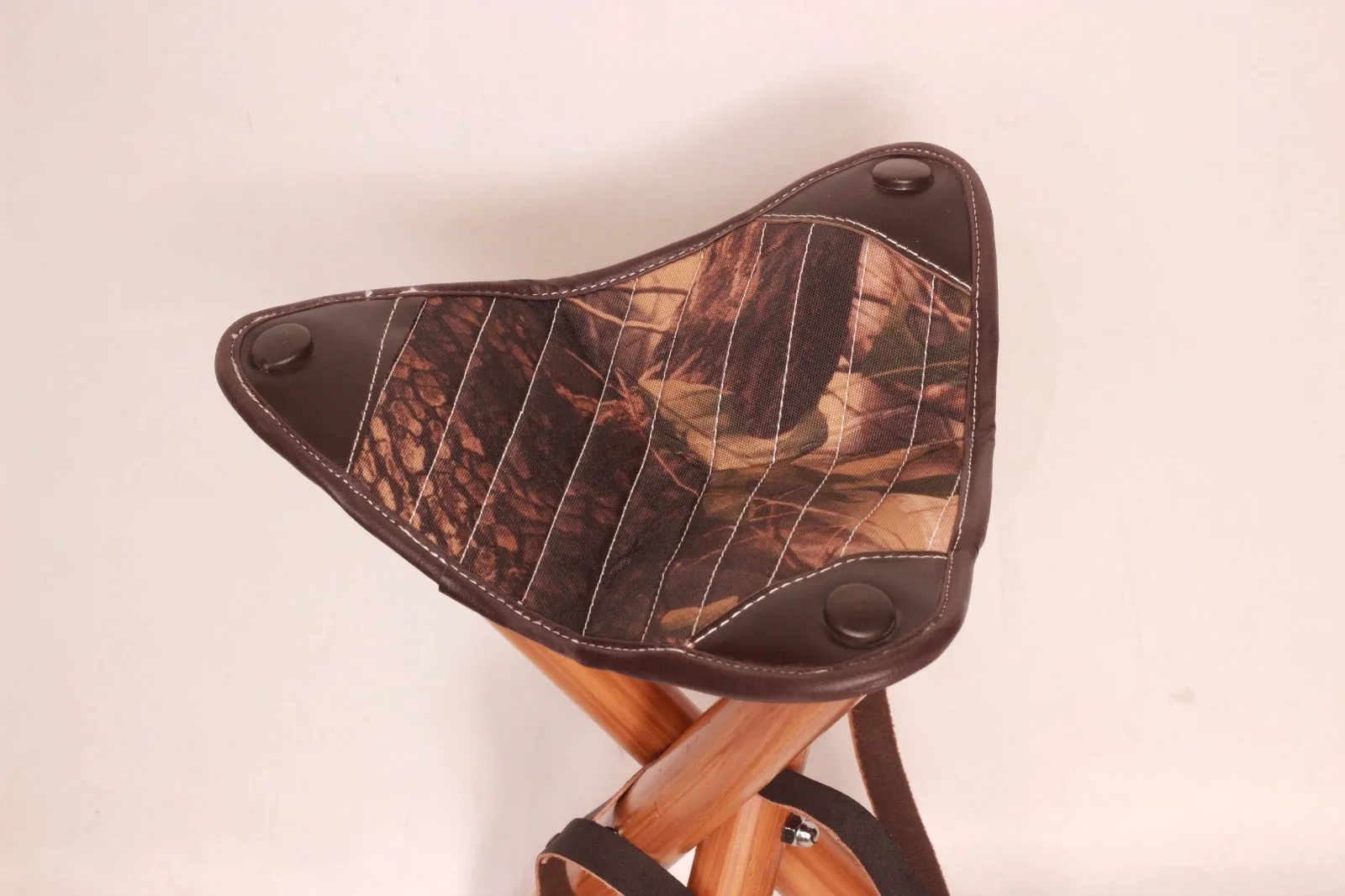 Tripod Cordura Hunting Stool With Solid Wooden Legs